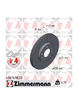 Bezpečná Platba Brzdový kotouč ZIMMERMANN 430.1498.20