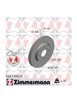 Brzdový kotouč ZIMMERMANN 540.5300.20 Vrácení Zdarma