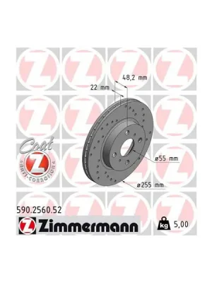 Top Prodej Brzdový kotouč ZIMMERMANN 590.2560.52