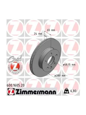 Levný Brzdový kotouč ZIMMERMANN 600.1605.20