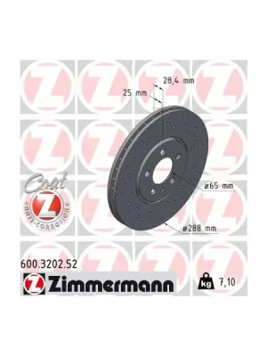 Originální Brzdový kotouč ZIMMERMANN 600.3202.52