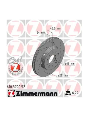 Brzdový kotouč ZIMMERMANN 610.3700.52 Sezónní Sleva