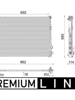 Chladič, chlazení motoru MAHLE CR 2607 000P Nová Kolekce
