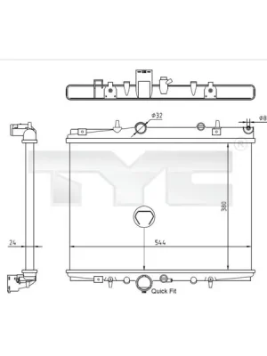 Chladič, chlazení motoru TYC 726-0018-R Originální