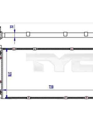 Levný Chladič, chlazení motoru TYC 737-0059-R