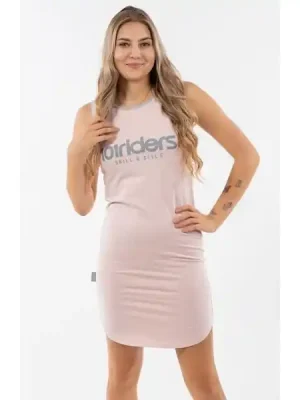 dlouhé tílko GRID TANK DRESS, 101 RIDERS (růžová, vel. XS) Doprava Zdarma