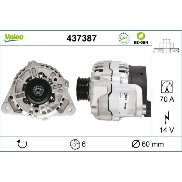 generátor VALEO 437387 Rychlé Dodání