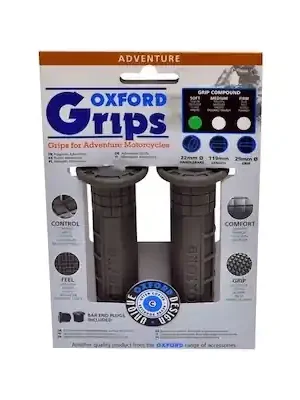 gripy Adventure, OXFORD (tmavě šedá pryž, tvrdost pryže medium, na řidítka o průměru 22 mm, pár) Novinka