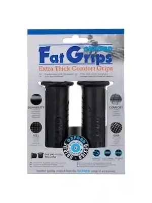 gripy Fat grips s větší vnějším průměrem, OXFORD (černá pryž, tvrdost pryže medium, na řidítka o průměru 22 mm, pár) Omezená Nabídka
