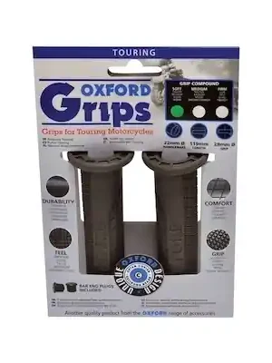 gripy Touring, OXFORD (tmavě šedá pryž, tvrdost pryže medium, na řidítka o průměru 22 mm, pár) Novinka