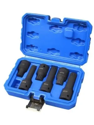 Hlavice rázové zástrčné 1/2" XZN(spline) M14, M16, M18, sada 6ks MAR-POL Přímo Od Výrobce