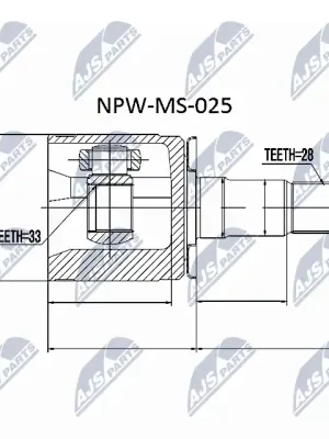 Sada kloubů, hnací hřídel NTY NPW-MS-025 Akce