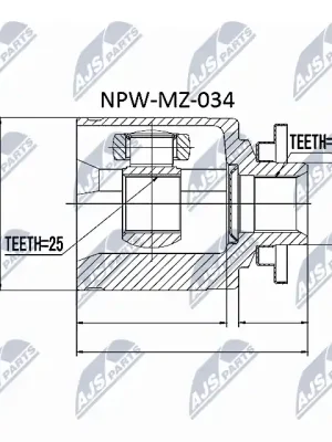 Sada kloubů, hnací hřídel NTY NPW-MZ-034 Novinka