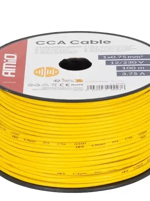 Rychlé Dodání Jednožilový reproduktorový vodič CCA 1x0.75mm2 100m 3.75A 12/230V AMIO-04447