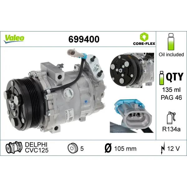 Vysoce Kvalitní Kompresor, klimatizace VALEO 699400