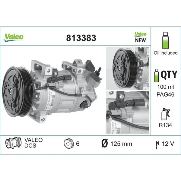 Kompresor, klimatizace VALEO 813383 Vrácení Zdarma