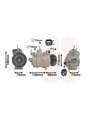 Kompresor, klimatizace VAN WEZEL 1801K704 Novinka