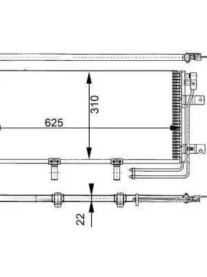 Originální Kondenzátor, klimatizace MAHLE AC 332 000S