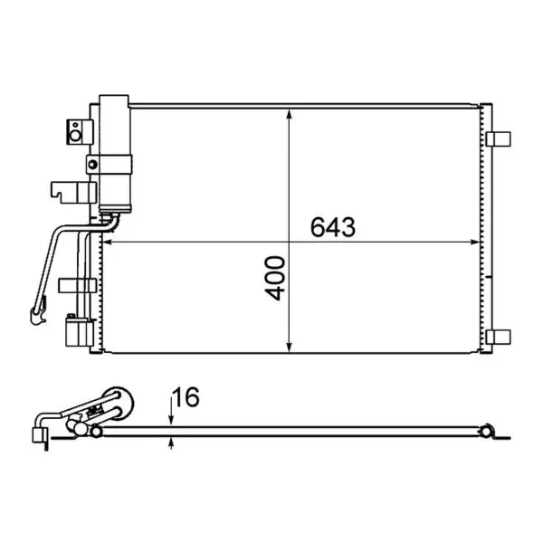 Aktuální Kondenzátor, klimatizace MAHLE AC 607 001S