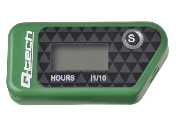 měřič motohodin bezdrátový s nulovatelným počítadlem, Q-TECH (zelený) Horká Nabídka