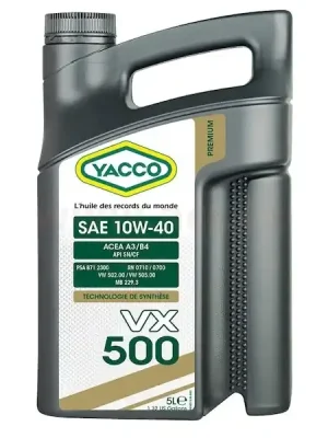 Motorový olej YACCO VX 500 10W40 5L Top Prodej