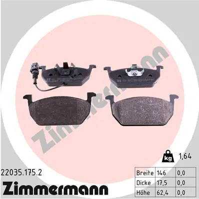 Sada brzdových destiček, kotoučová brzda ZIMMERMANN 220351752 Autentický