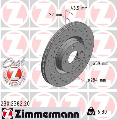 Brzdový kotouč ZIMMERMANN 230238220 Nejprodávanější