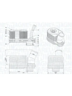 Olejový chladič, motorový olej MAGNETI MARELLI 350300006700 Pouze Dnes