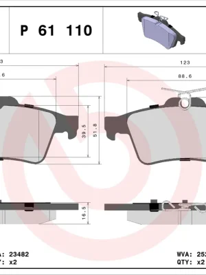 Koupit Online Sada brzdových destiček, kotoučová brzda BREMBO P61110