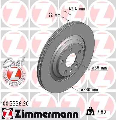 Brzdový kotouč ZIMMERMANN 100333620 Aktuální