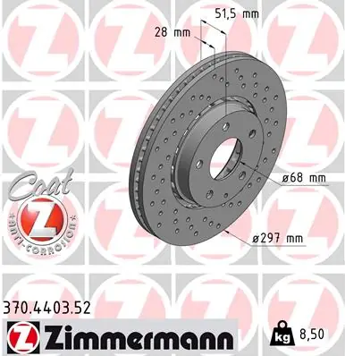 Brzdový kotouč ZIMMERMANN 370.4403.52 Cenový Hit