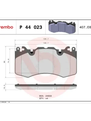 Levný Sada brzdových destiček, kotoučová brzda BREMBO P 44 023