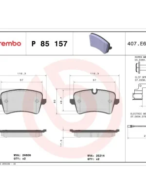 Sada brzdových destiček, kotoučová brzda BREMBO P 85 157 Dokud Zásoby Vydrží