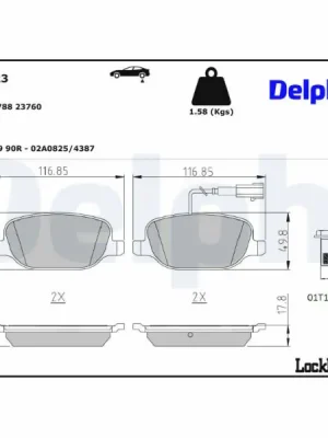 Sada brzdových destiček, kotoučová brzda DELPHI LP2223 Koupit Online