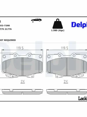 Nejlepší Cena Sada brzdových destiček, kotoučová brzda DELPHI LP962