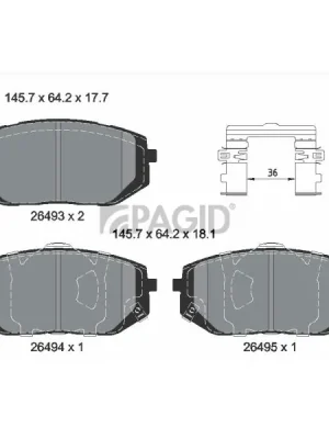 Rychlé Dodání Sada brzdových destiček, kotoučová brzda PAGID T2934N