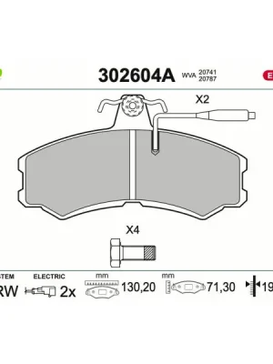 Poslední Šance Sada brzdových destiček, kotoučová brzda VALEO 302604A