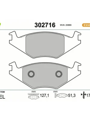 Nejlepší Volba Sada brzdových destiček, kotoučová brzda VALEO 302716