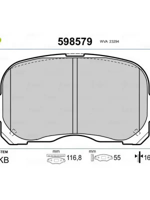 Sada brzdových destiček, kotoučová brzda VALEO 598579 Must-Have