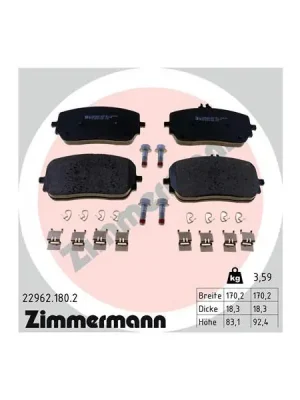 Nová Kolekce Sada brzdových destiček, kotoučová brzda ZIMMERMANN 22962.180.2