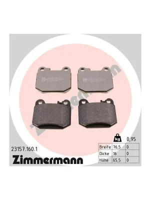Speciální Cena Sada brzdových destiček, kotoučová brzda ZIMMERMANN 23157.160.1