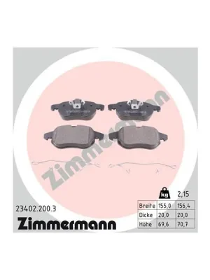 Sada brzdových destiček, kotoučová brzda ZIMMERMANN 23402.200.3 Nejlepší Volba