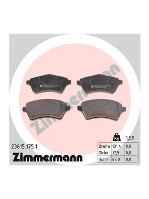 Víkendová Akce Sada brzdových destiček, kotoučová brzda ZIMMERMANN 23615.175.1