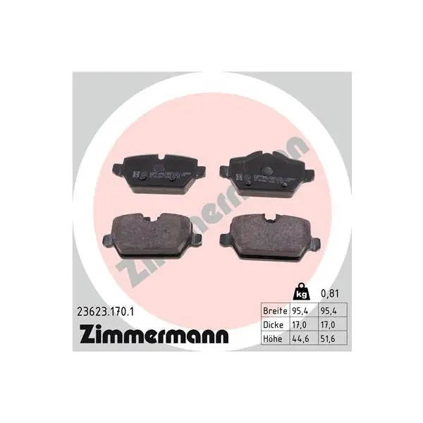 Poslední Šance Sada brzdových destiček, kotoučová brzda ZIMMERMANN 23623.170.1