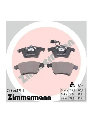 Výprodej Sada brzdových destiček, kotoučová brzda ZIMMERMANN 23746.175.1
