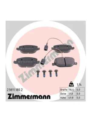 Cenový Hit Sada brzdových destiček, kotoučová brzda ZIMMERMANN 23811.180.2