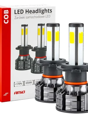 LED žárovky hlavního osvětlení H7 COB 4Side AMIO 02844 Pouze Dnes