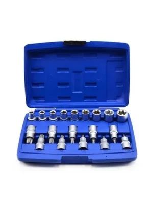 Sada nástrčných hlavic a bitů TORX 1/2", 19ks GEKO Akce