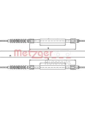 Tažné lanko, parkovací brzda METZGER 10.4732 Cenový Hit