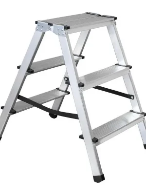 Žebřík domovní dvojitý 150kg 2 x 2 stupně (s podestou), 1,20 kg 1 - S-40525 Víkendová Akce